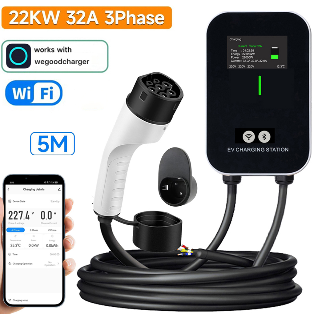 Ev Charger Type 2 22Kw 32A 3 Phase - TYPE-2 Wallbox EV-oplader 7KW 11KW 22KW