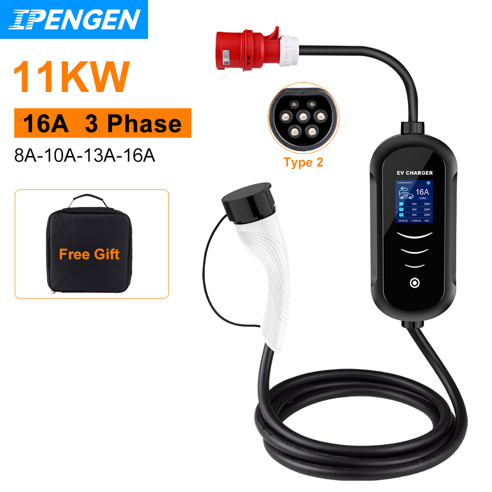 Ipengen 11kw 16a 3 Fase Ev Dra - Type 2 Portable Ev Charger 11Kw Cee recensie en prijs