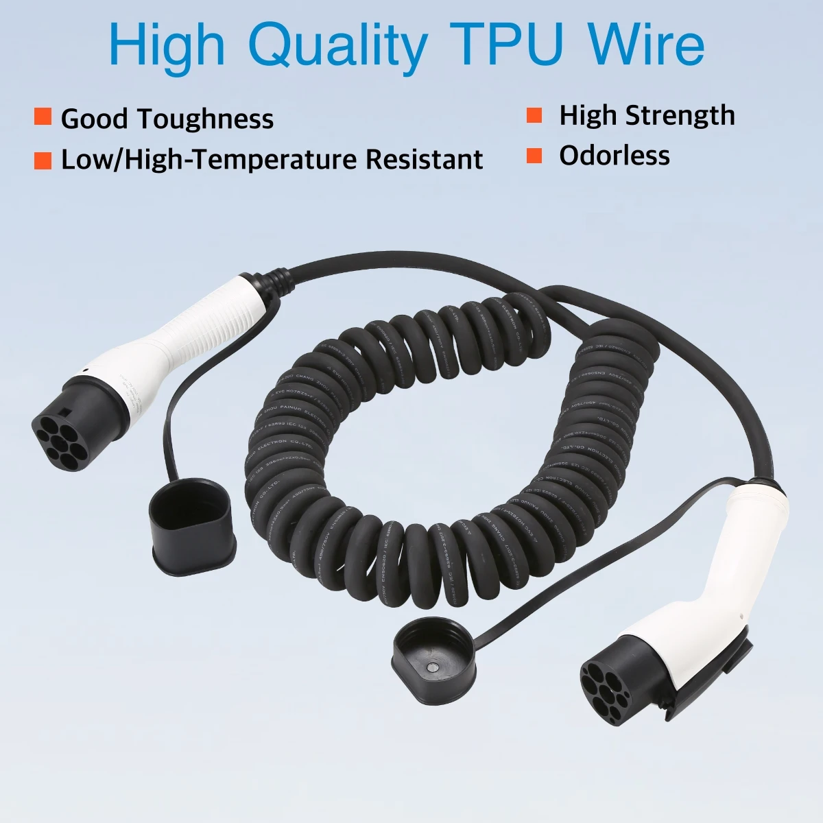 EVcharger4U 5 M/7 M Spiraal EV - Ev Charger Type 2 22Kw 32A 3 Phase recensie en prijs